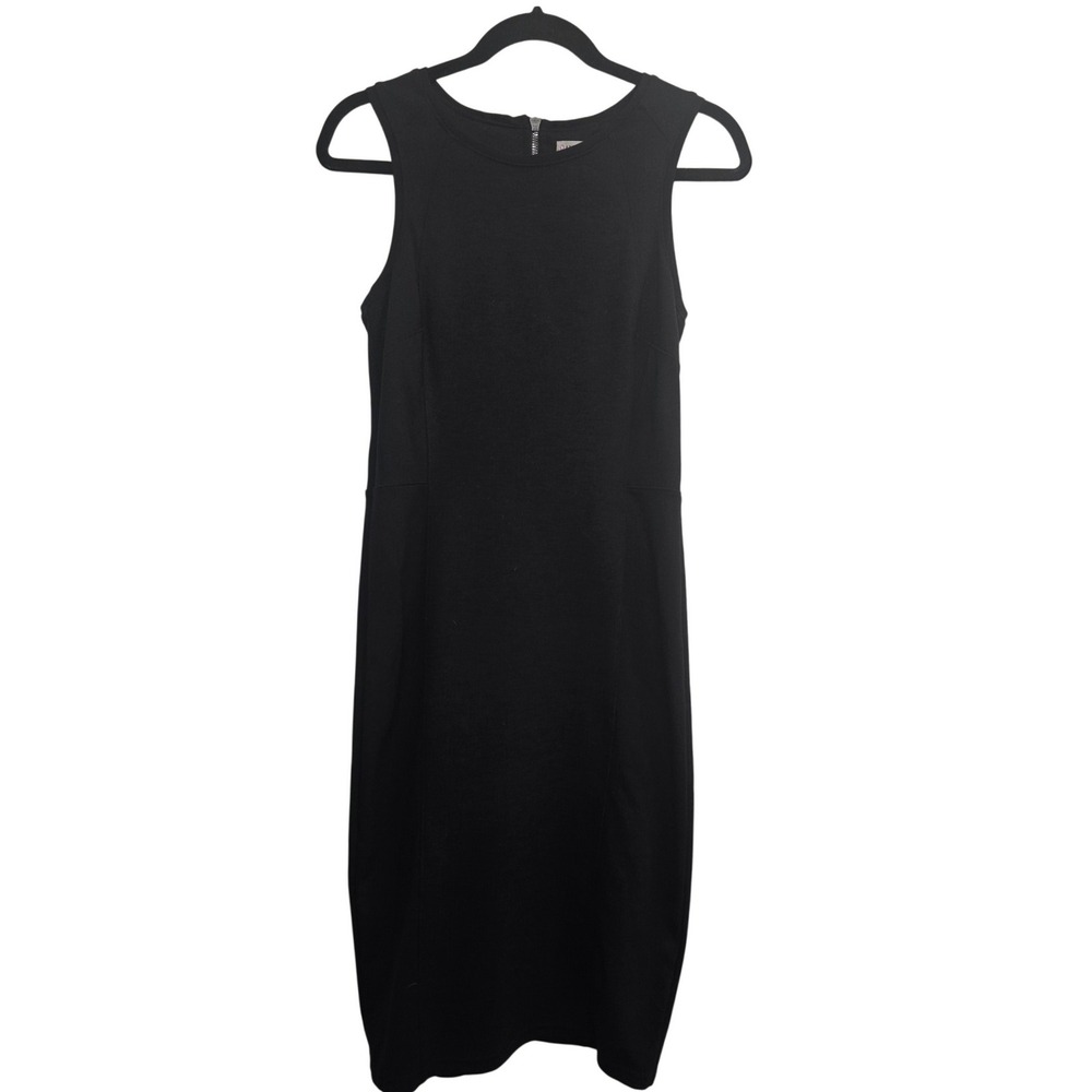 Athleta Sz S Black Sleeveless Midi Dress Athleisure Minimalist Travel Preppy